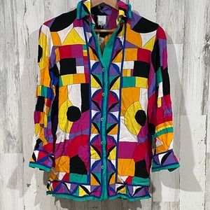 VINTAGE 90’s Colorful Blouse Size Small